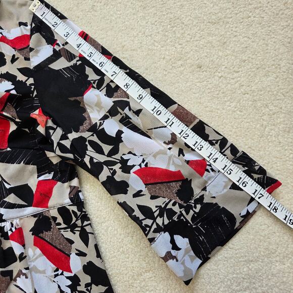 Style & Co 2X Chiffon Tunic Blouse/Dress 3/4 Roll Tab Sleeve Button Front Flowy - Picture 12 of 16